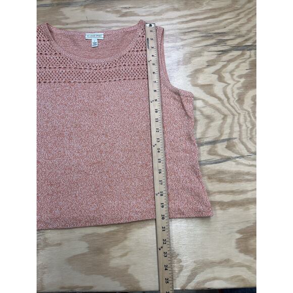 ST. JOHN SPORT Wool Blend Knit Shell Tank Top Orange Coral Size Large - Picture 10 of 10